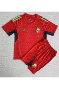 Argentinië Doelman Babytruitje Uit tenue Kind WK 2022 Korte Mouw (+ Korte broeken)